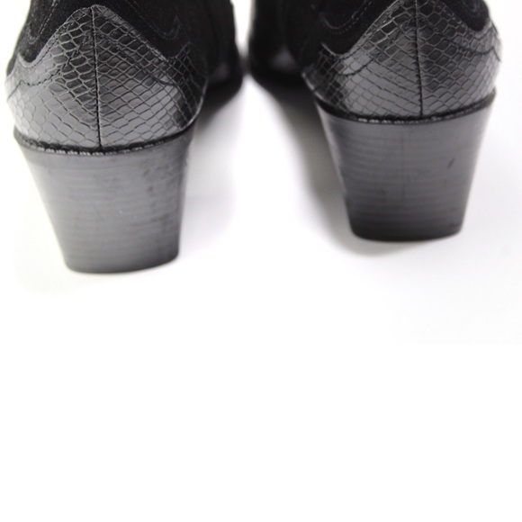 Zara NWT Split Suede Embroidered  Cowboy Ankle Booties in size 10/ EURO 41. - Picture 6 of 11